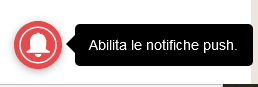 Icona per abilitare le notifiche