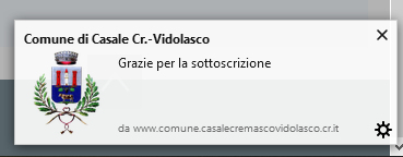 Esempio notifica