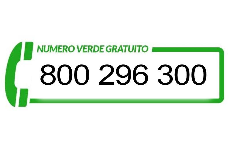 Numero verde 800 296 300.