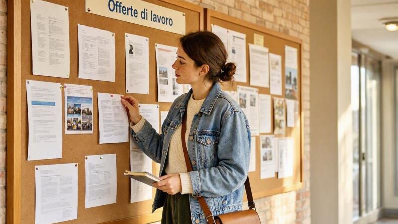 Megafono annuncia "Offerte di lavoro".